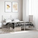 vidaXL Bedframe met hoofd- en voeteneinde metaal wit 140x200, Huis en Inrichting, Slaapkamer | Bedden, Verzenden, Wit, 140 cm