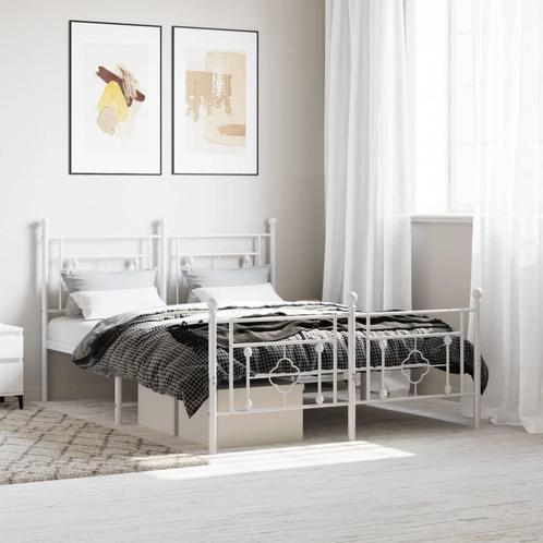 vidaXL Bedframe met hoofd- en voeteneinde metaal wit 140x200, Huis en Inrichting, Slaapkamer | Bedden, 140 cm, 200 cm, Wit, Tweepersoons