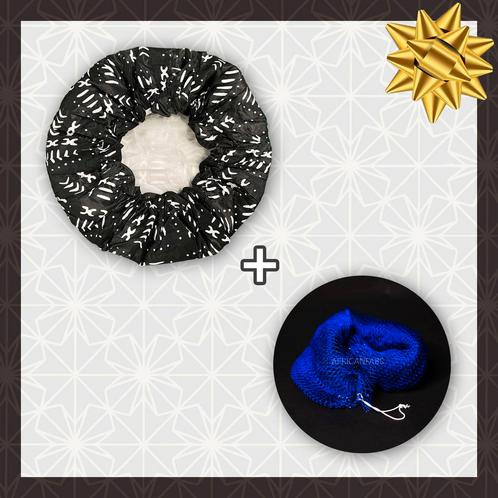 SHOWER SET - Douchemuts + Afrikaanse spons / net sponge blau, Sieraden, Tassen en Uiterlijk, Uiterlijk | Haarverzorging, Nieuw