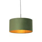 Hanglamp met velours kap groen met goud 50 cm - Combi, Huis en Inrichting, Lampen | Hanglampen, Nieuw, Overige materialen, Landelijk / Rustiek