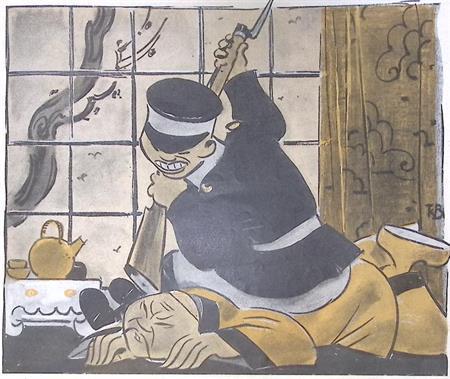 Spotprent over China en Japan (lijst optie, Lithos), Antiek en Kunst, Kunst | Litho's en Zeefdrukken, Verzenden