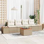 vidaXL Tuin Sofa Set met kussen 5 pcs Beige Poly riet, Tuin en Terras, Tuinsets en Loungesets, Verzenden, Nieuw, Rotan