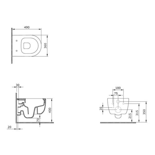 Wandcloset Pack Plieger Kansas Diepspoel Rimless Compact met, Doe-het-zelf en Verbouw, Sanitair, Ophalen of Verzenden