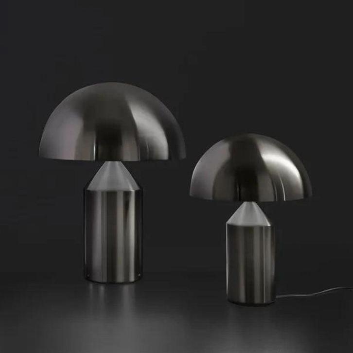 Oluce Atollo Tafellamp Metal Nikkel, Huis en Inrichting, Lampen | Tafellampen, Nieuw, Verzenden