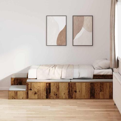 vidaXL Opbergbedframe Oud hout 234 x 103 x 53.5 cm Bewerkt, Huis en Inrichting, Slaapkamer | Bedden, Bruin, Nieuw, Hout, Verzenden