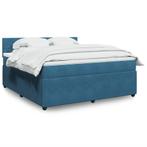 vidaXL Boxspring met matras fluweel blauw 180x200 cm, Eenpersoons, Nieuw, 80 cm, 200 cm