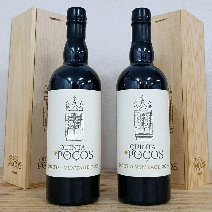 2021 Quinta dos Poços - Vintage Port - Porto - 2 Flessen, Verzamelen, Wijnen