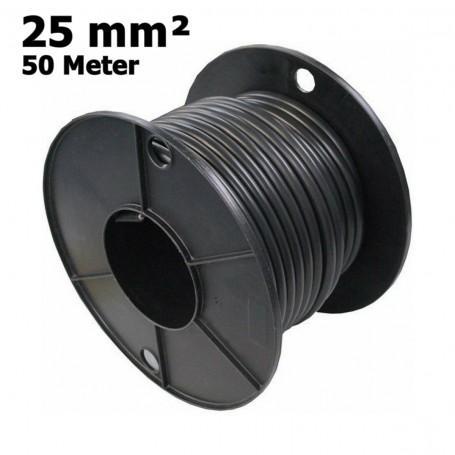 Rol van 25mm², 50 meter - Rood/zwart Dubbel geïsoleerde a., Doe-het-zelf en Verbouw, Zonnepanelen en Toebehoren, Nieuw, Verzenden