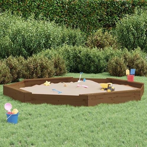 vidaXL Zandbak met bankjes achthoekig massief grenenhout, Kinderen en Baby's, Speelgoed | Buiten | Zandbakken, Nieuw, Verzenden
