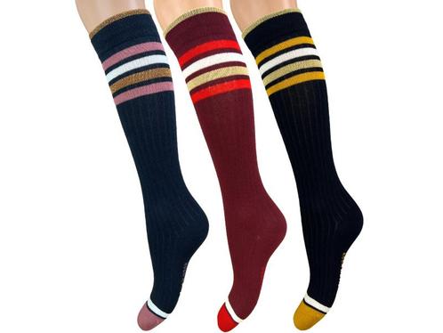 3 paar Meisjes kniekousen - Gestreept - Glitter, Kleding | Dames, Sokken en Kousen, Verzenden