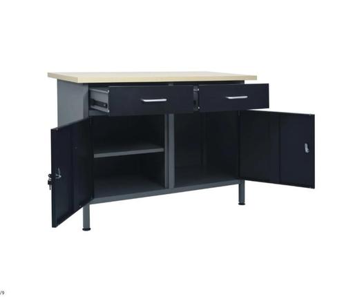 Werkbank 120x60x85 cm staal zwart, Doe-het-zelf en Verbouw, Werkbanken, Minder dan 70 cm, Nieuw, Ophalen of Verzenden