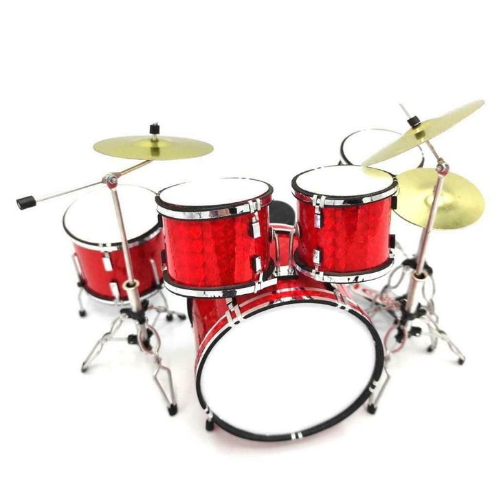 Miniatuur decoratief rood drumstel, Verzamelen, Muziek, Artiesten en Beroemdheden, Overige typen, Nieuw, Ophalen of Verzenden