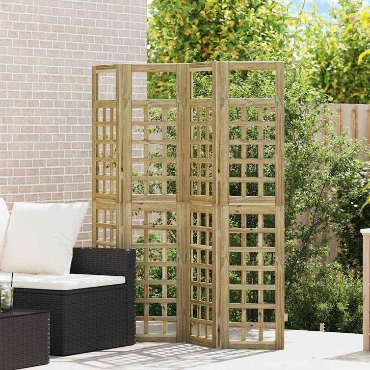 vidaXL Privacyscherm 4 pcs Bruin 160 x 180 cm, Huis en Inrichting, Woonaccessoires | Kamerschermen, Nieuw, Verzenden