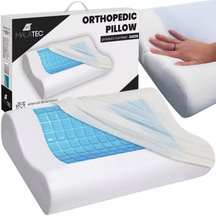 Malatec Orthopedisch Kussen – Memory Foam en Koelgel voor., Diversen, Verpleegmiddelen, Nieuw, Ophalen of Verzenden