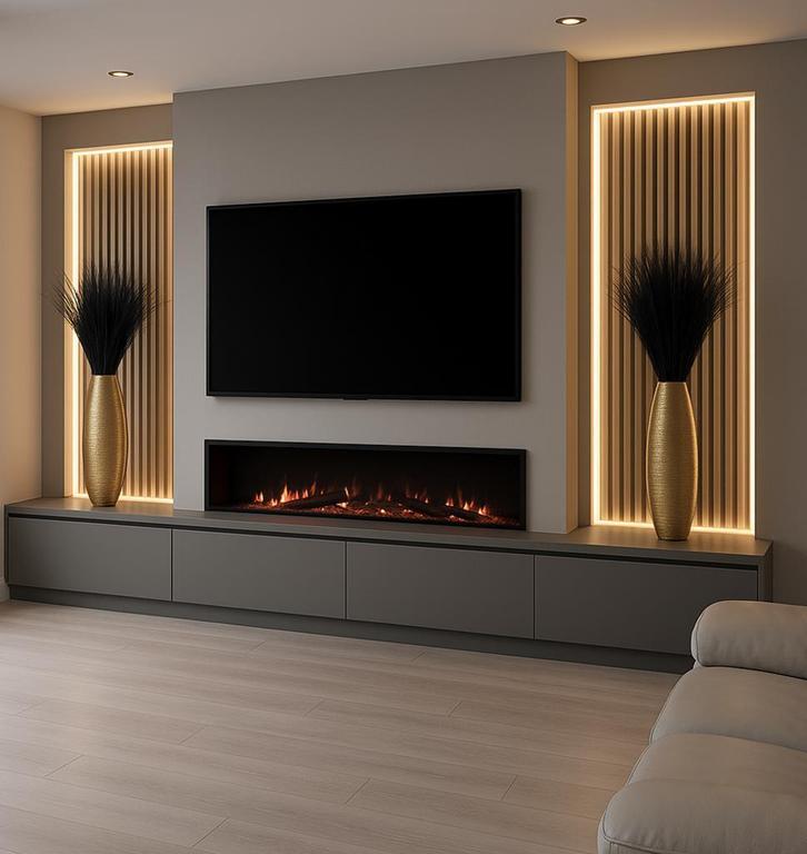 Cinewall Deluxe Ambiance | Vista Walls® Designwand met LED, Huis en Inrichting, Haarden, Elektrische haard, Nieuw