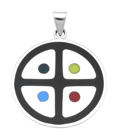 Zilveren Medicijnwiel kettinghanger, Sieraden, Tassen en Uiterlijk, Kettinghangers, Verzenden