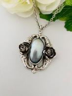 Zilver, Art Nouveau - Parelmoer - Duitsland - Ketting met