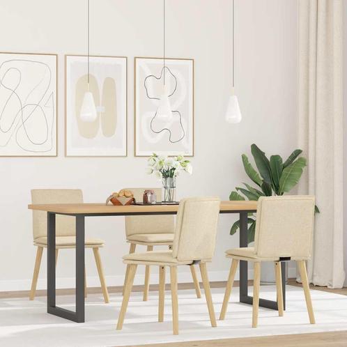 vidaXL Eetkamerstoelen 4 st stof crèmekleurig, Huis en Inrichting, Stoelen, Nieuw, Verzenden