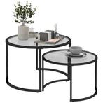 TRUUSK Set  2 Bijzettafels, Salontafels, Industrieel Design,, Huis en Inrichting, Tafels | Bijzettafels, Verzenden, Nieuw