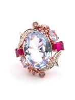 Zonder Minimumprijs - Ring - 9 kt. Roségoud, Zilver Topaas -, Sieraden, Tassen en Uiterlijk, Ringen, Nieuw