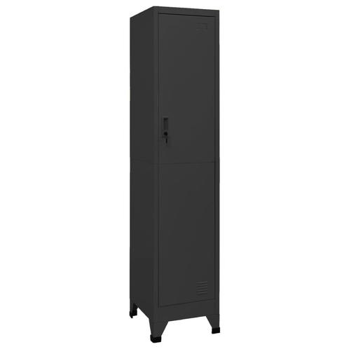 vidaXL Lockerkast 38x45x180 cm staal antracietkleurig, Huis en Inrichting, Kasten | Lockerkasten, Nieuw, Verzenden