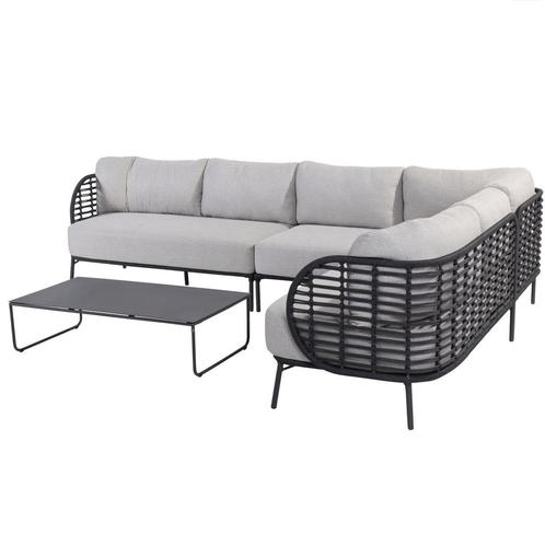 Fabrice hoek loungeset 5 delig antraciet rope 4 Seasons, Tuin en Terras, Tuinsets en Loungesets, Nieuw, Ophalen of Verzenden