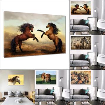 canvas schilderij paarden modern, woonkamer - slaapkamer ART