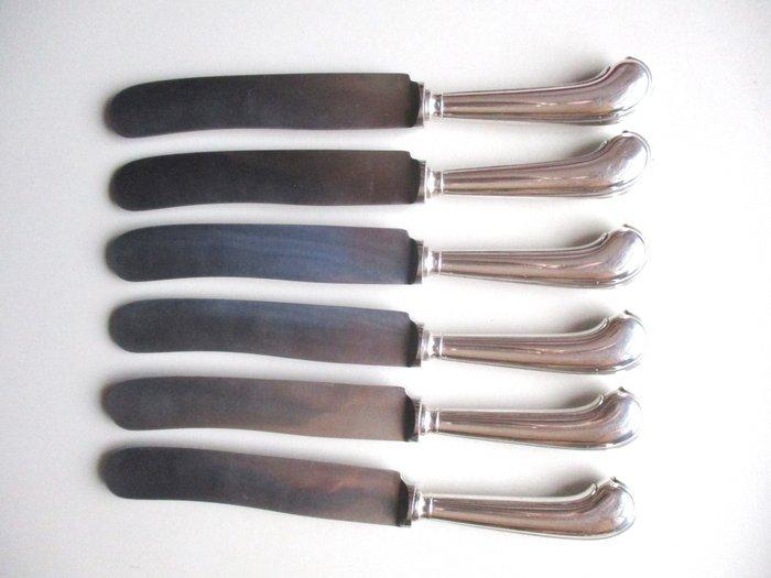 6 Zilveren dessertmessen - C.J. Begeer, Utrecht (1868-1920), Antiek en Kunst, Antiek | Goud en Zilver