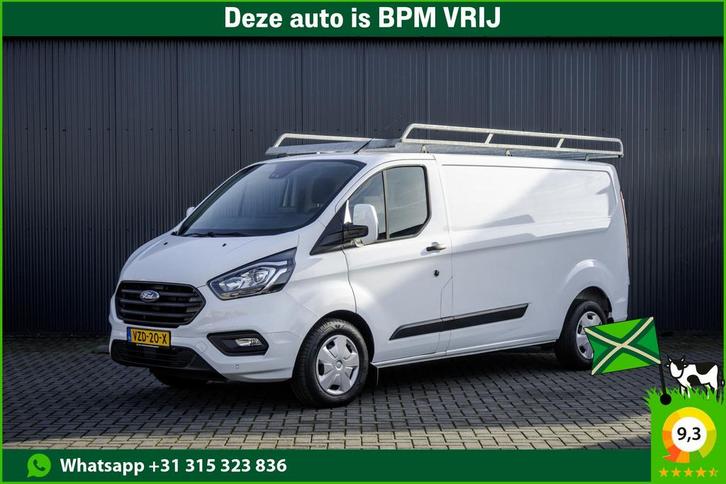 Ford Transit Custom 2.0 TDCI L2H1 Trend | 130 PK | Automaat, Auto's, Bestelauto's, Onderhoudsboekje, Lease, Zwart, Automaat, Wit