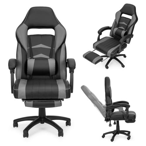 Gamestoel - met voetsteun - 67x63x127cm - ecoleer - zwart..., Huis en Inrichting, Bureaustoelen, Nieuw, Ophalen of Verzenden
