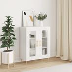 vidaXL Dressoir 69,5x34x90 cm bewerkt hout hoogglans wit, Verzenden, Nieuw, 50 tot 100 cm, 25 tot 50 cm