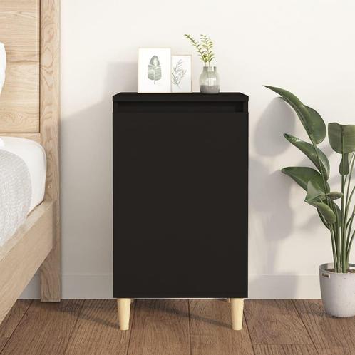 vidaXL Nachtkastje 40x35x70 cm bewerkt hout zwart, Huis en Inrichting, Slaapkamer | Nachtkastjes, Nieuw, Minder dan 45 cm, Hout