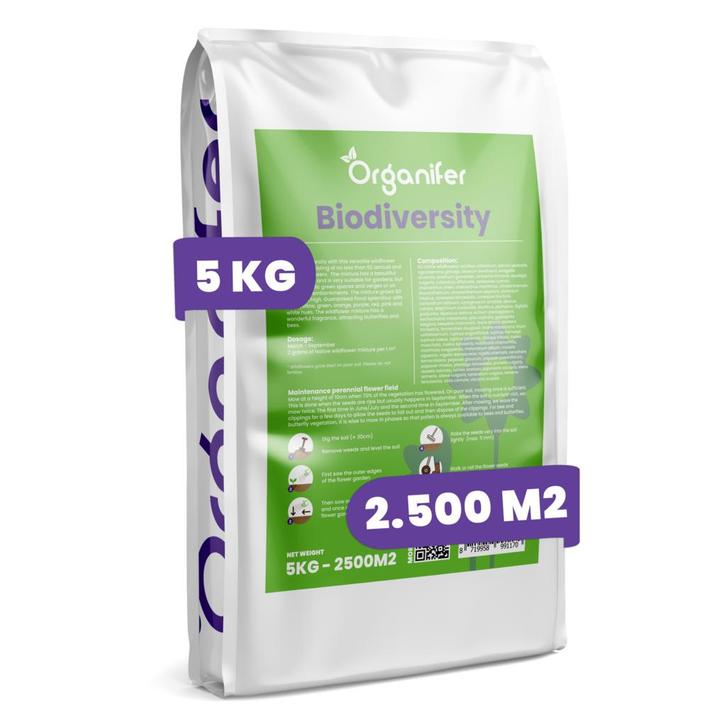 Wildbloemenmengsel – Biodiversity – 62 soorten (5 kg voor, Tuin en Terras, Bloembollen en Zaden, Zaad, Gehele jaar, Volle zon