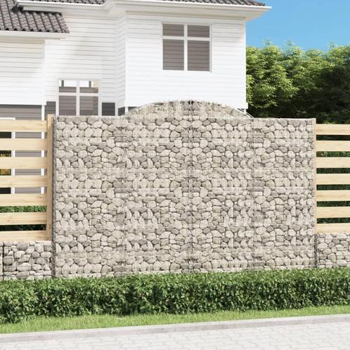 vidaXL Schanskorf gewelfd 300x30x200/220 cm gegalvaniseerd, Tuin en Terras, Bloembakken en Plantenbakken, 100 cm of meer, Nieuw