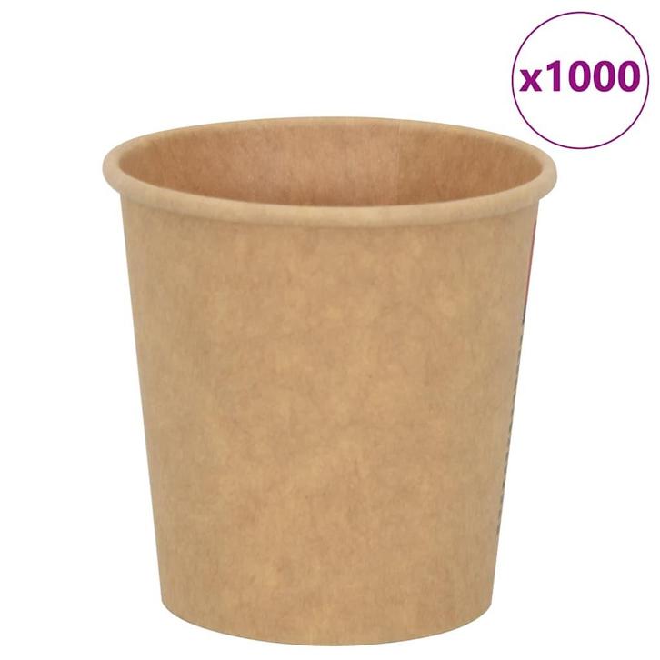 vidaXL Papieren koffiekopjes 1000 st 4oz 100 ml bruin, Huis en Inrichting, Keuken | Servies, Nieuw, Verzenden