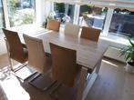 Set van 6 leren eetkamerstoelen met sledepoot RVS - diverse, Huis en Inrichting, Stoelen, Ophalen of Verzenden, Nieuw, Leer