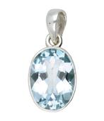Zilveren Topaas ovaal middel kettinghanger, Sieraden, Tassen en Uiterlijk, Kettinghangers, Verzenden, Nieuw