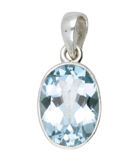 Zilveren Topaas ovaal middel kettinghanger, Sieraden, Tassen en Uiterlijk, Kettinghangers, Verzenden