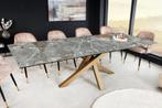 Uitschuifbare eettafel MARVELOUS 180-220-260cm grijs koper, Huis en Inrichting, Tafels | Eettafels, Ophalen of Verzenden, Nieuw