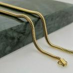 Gouden slangenschakel armband | 19,5 cm (slangenarmband), Ophalen of Verzenden, Gebruikt, Overige kleuren, Goud
