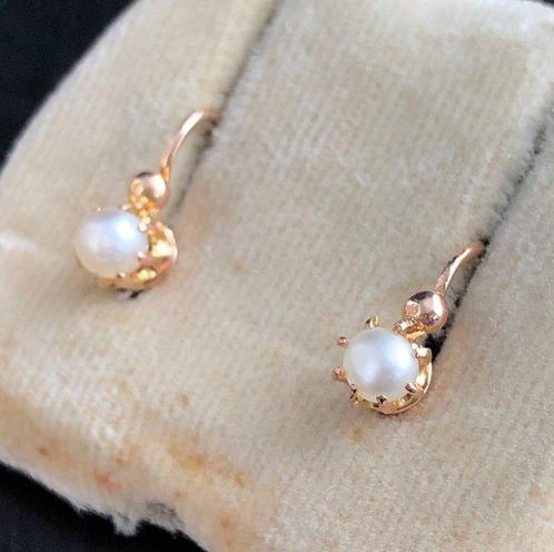 Zonder Minimumprijs - Oorbellen - 18 karaat Geel goud Parel, Sieraden, Tassen en Uiterlijk, Oorbellen