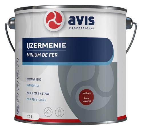 Avis ijzermenie 2,5 liter, Doe-het-zelf en Verbouw, Verf, Beits en Lak, Nieuw, Verzenden