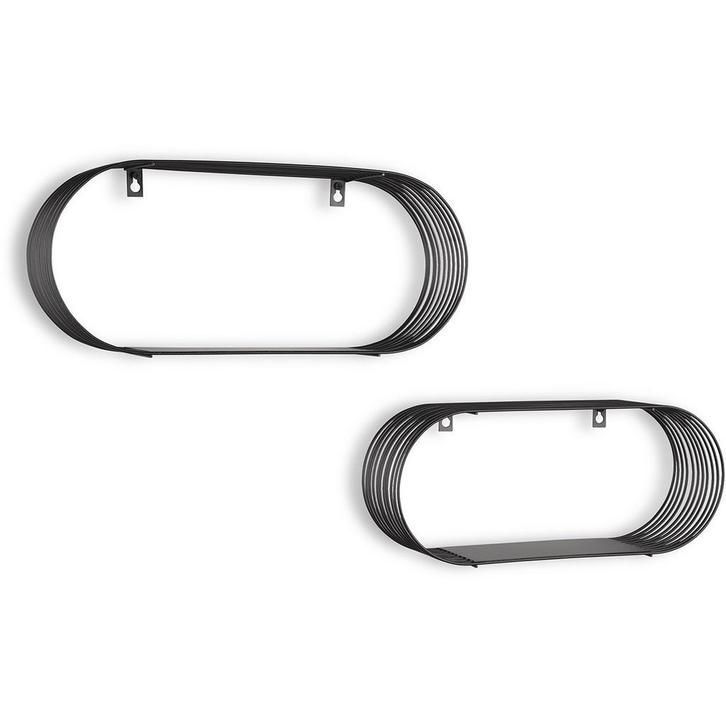 Wandrek - Muurplanken - Livion Yoelle - 2-delig - Zwart -, Huis en Inrichting, Woonaccessoires | Wandplanken en Boekenplanken