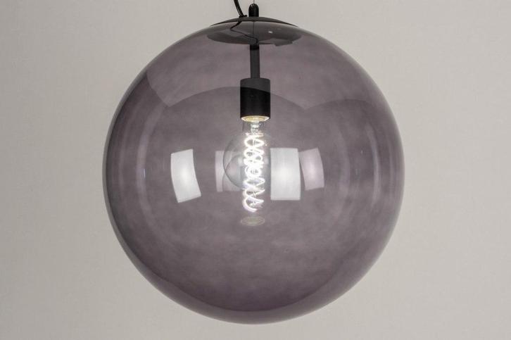 Rietveld Hanglampen - Zwart, Grijs - Glas, Metaal, Huis en Inrichting, Lampen | Hanglampen, Verzenden