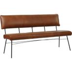 Leren eetkamerbank Solid - Granada Savannah (cognac) -, 150 tot 200 cm, Nieuw, Ophalen of Verzenden, Rechte bank