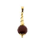 Gouden kogel hanger met carneool | Vintage (vintage hanger), Ophalen of Verzenden, Gebruikt, Goud, Overige merken