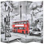 vidaXL Kamerscherm inklapbaar Londen bus 200x170 cm zwart en, Huis en Inrichting, Woonaccessoires | Kamerschermen, Verzenden, Nieuw