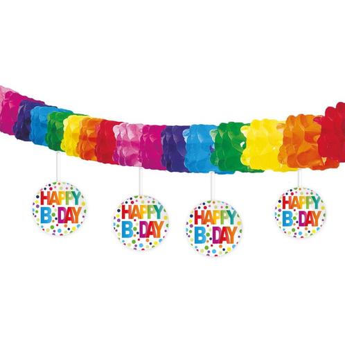 Verjaardag Slinger Happy Birthday met Onderhanger 4m, Hobby en Vrije tijd, Feestartikelen, Nieuw, Verzenden