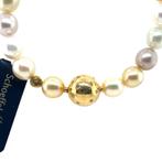 Gouden schoeffel parel collier met diamant 18 krt, Nieuw, Ophalen of Verzenden