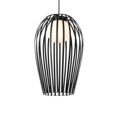 Design hanglamp zwart met opaal IP44 - Angela, Huis en Inrichting, Lampen | Hanglampen, Nieuw, Overige materialen, 75 cm of meer